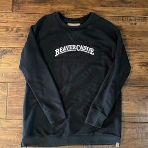 Rare Beaver Canoe Women's Long Black Sweatshirt